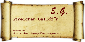 Streicher Gellén névjegykártya